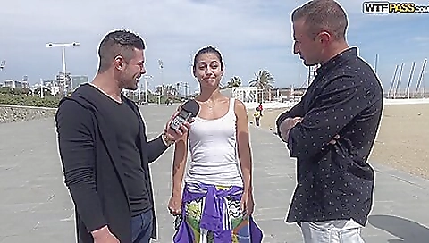 Naughty young hottie double-teamed